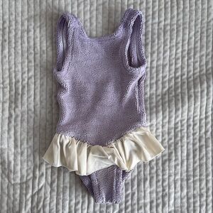 Hunza G kids Lilac Textured Baby Swimsuit